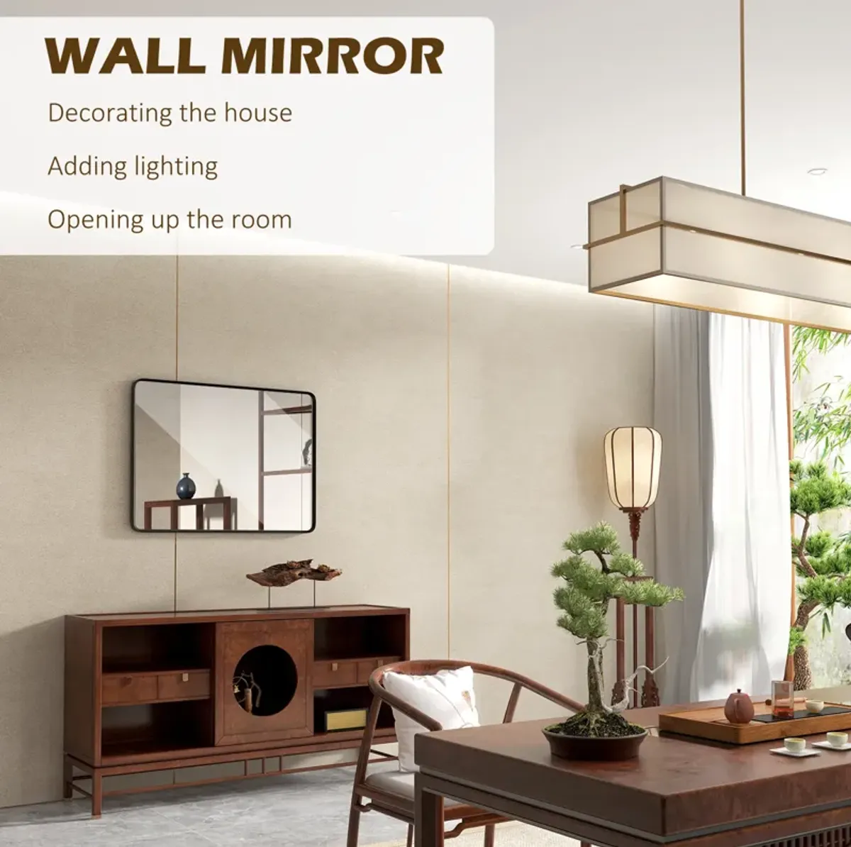 40 x 30 Inch Wall Mirror Aluminum Frame Rectangular Wall Mirrors for Bathroom