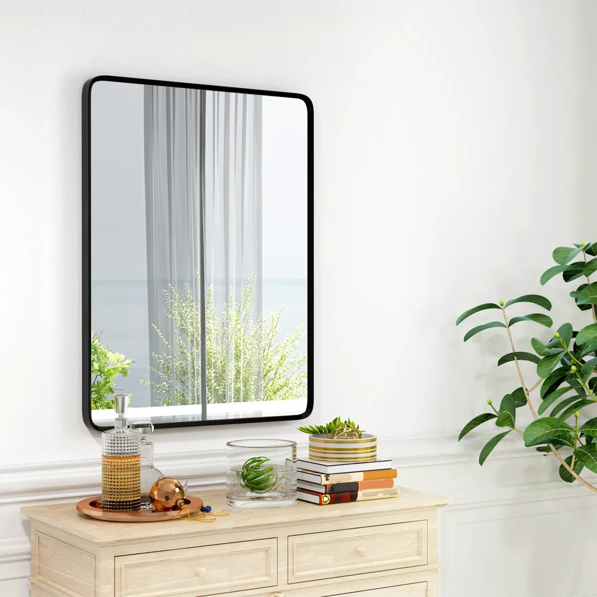 40 x 30 Inch Wall Mirror Aluminum Frame Rectangular Wall Mirrors for Bathroom