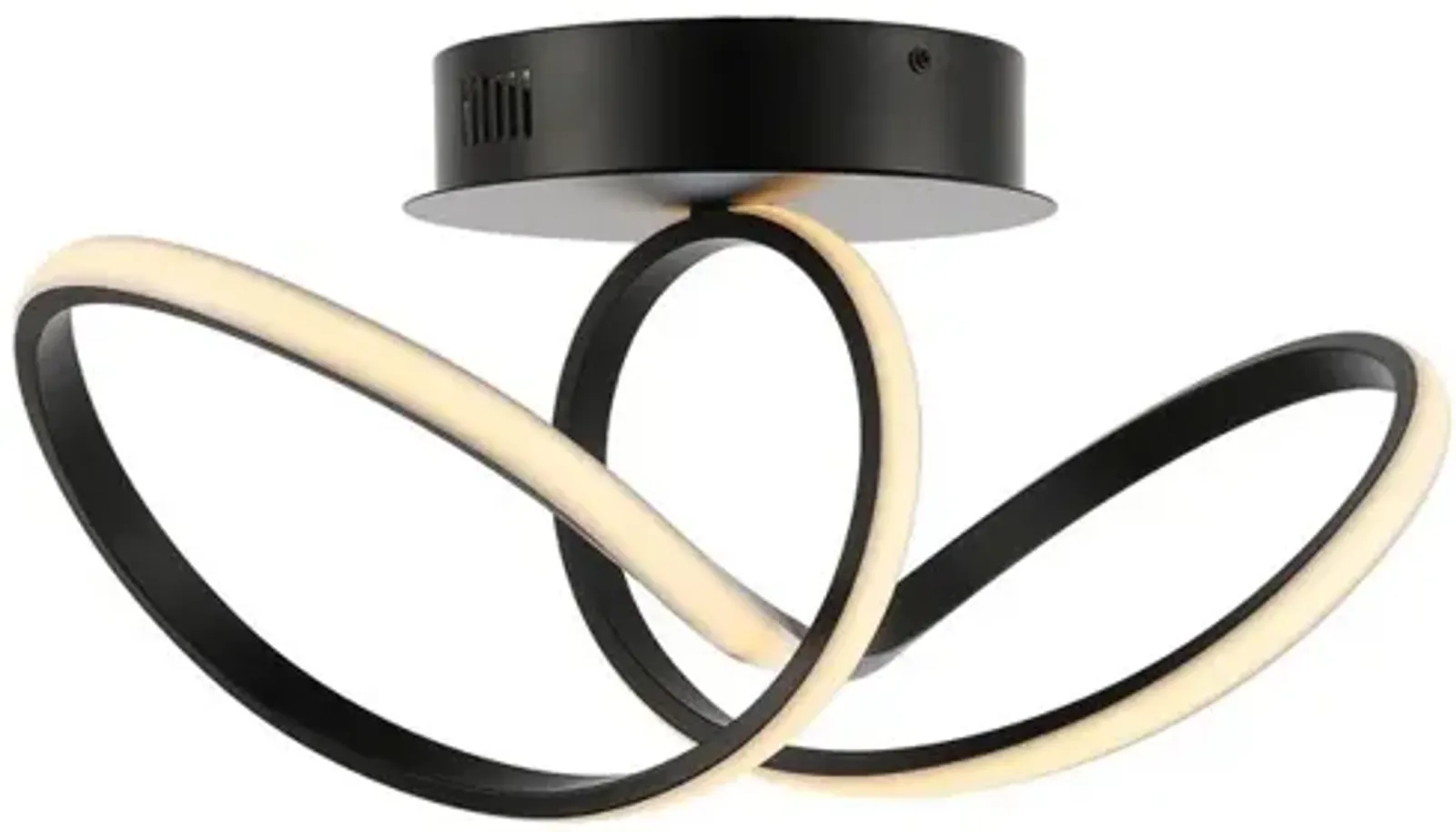 Chantelle 1-Light Modern Minimalist Aluminum Loop Integrated LED Semi Flush Mount