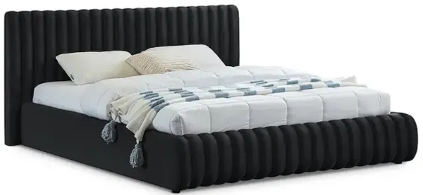 Meridian Furniture Nico Black Velvet Queen Bed