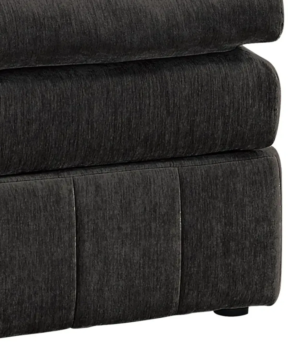 Luna 33 Inch Modular Ottoman, Three Layer Plush Cushioned Seat, Dark Gray-Benzara