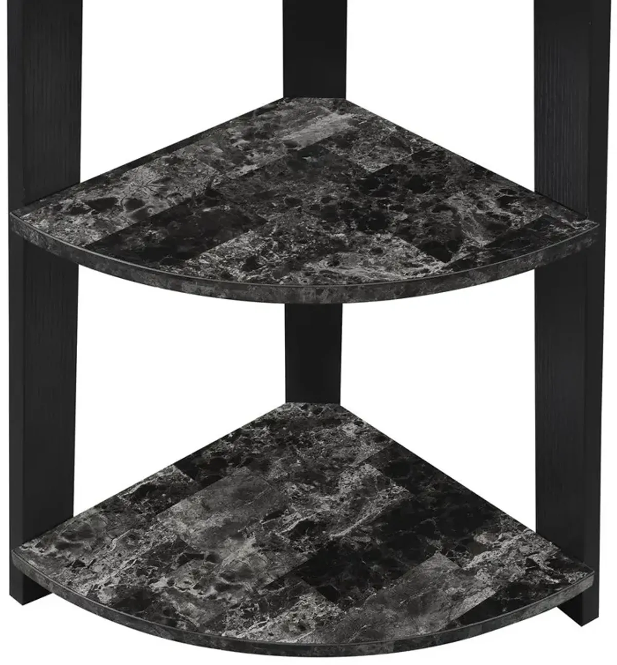 Convenience Concepts Newport 5 Tier Corner Bookshelf Black Faux Marble/Black