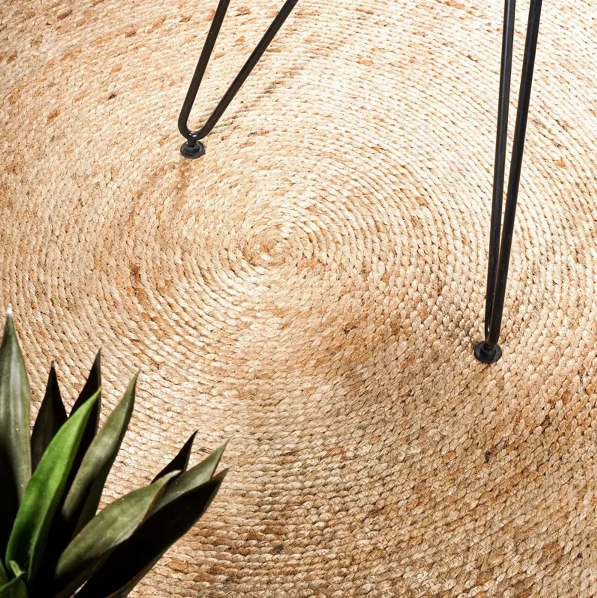 Dahlia Round Natural Jute Boho Circle Natural Round Area Rug