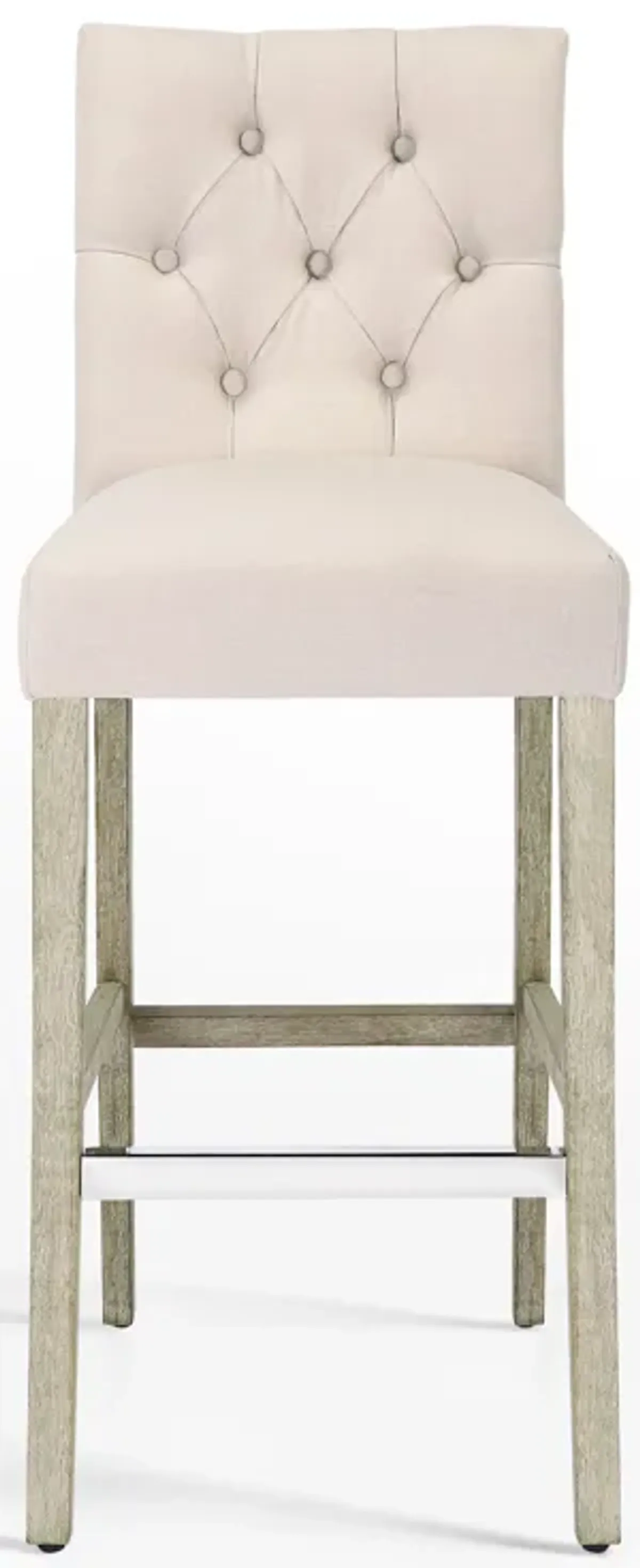 WestinTrends 29" Linen Fabric Tufted Upholstered Bar Stool, Antique Grey