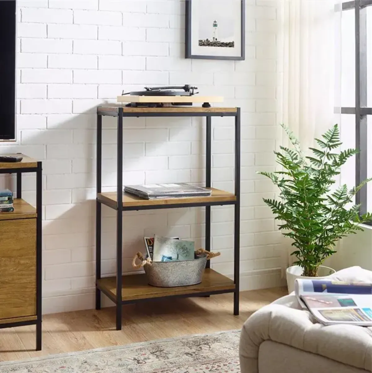 Caffoz 3-Tier Transitional Wood Bookshelf