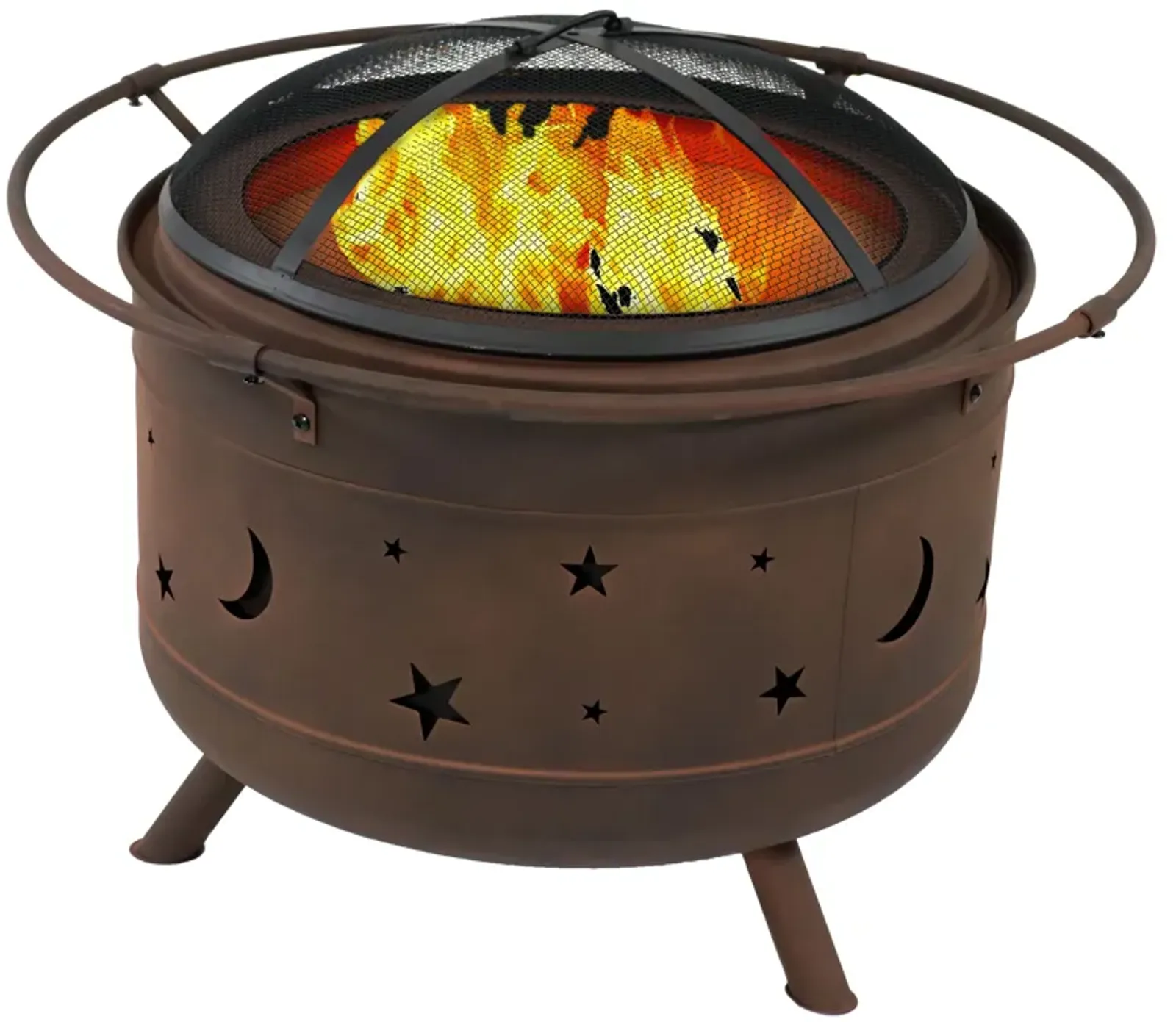 Sunnydaze 30 in Cosmic Steel Smokeless Fire Pit with Poker and Spark Screen