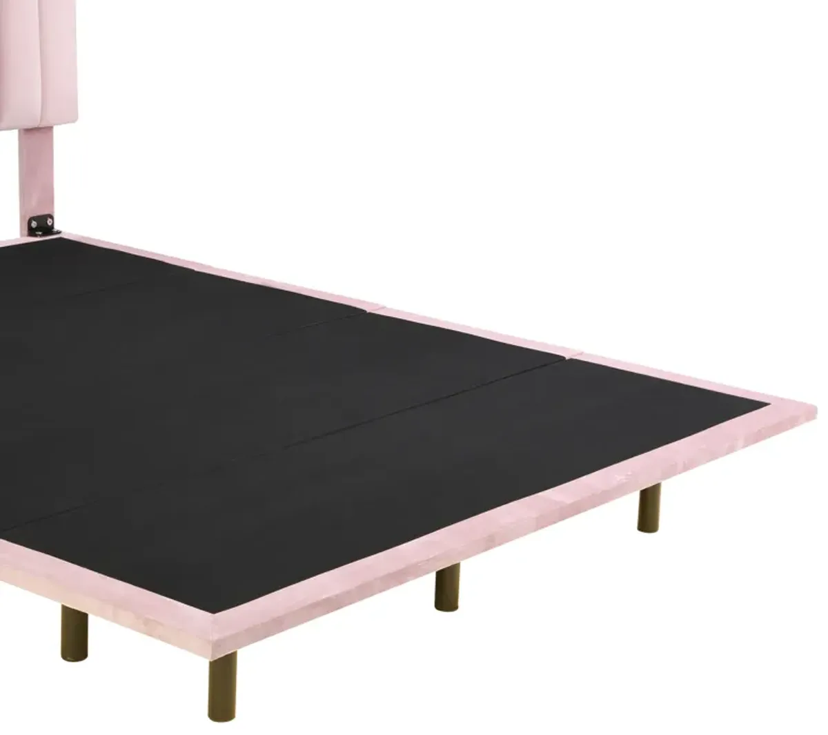 Merax Modern Velvet  Platform Bed with Sensor Light