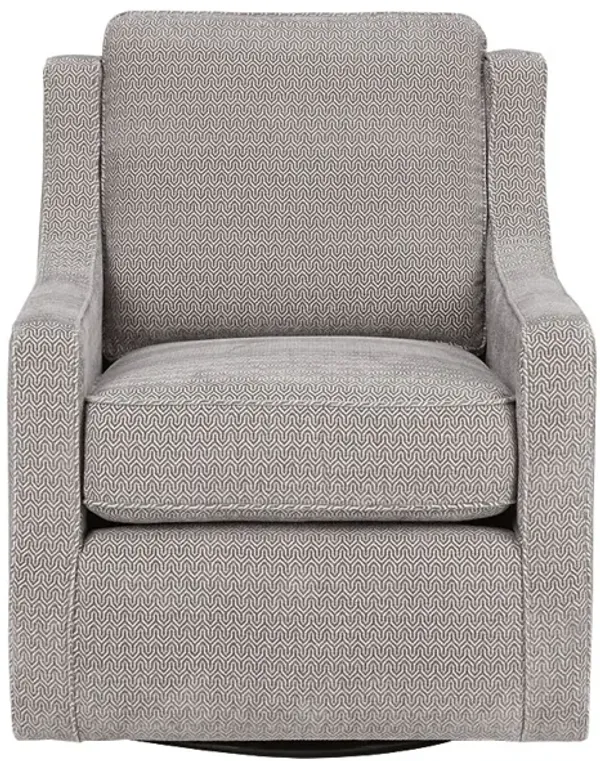 Gracie Mills Alondra Chenille Curved Armrest Swivel Chair