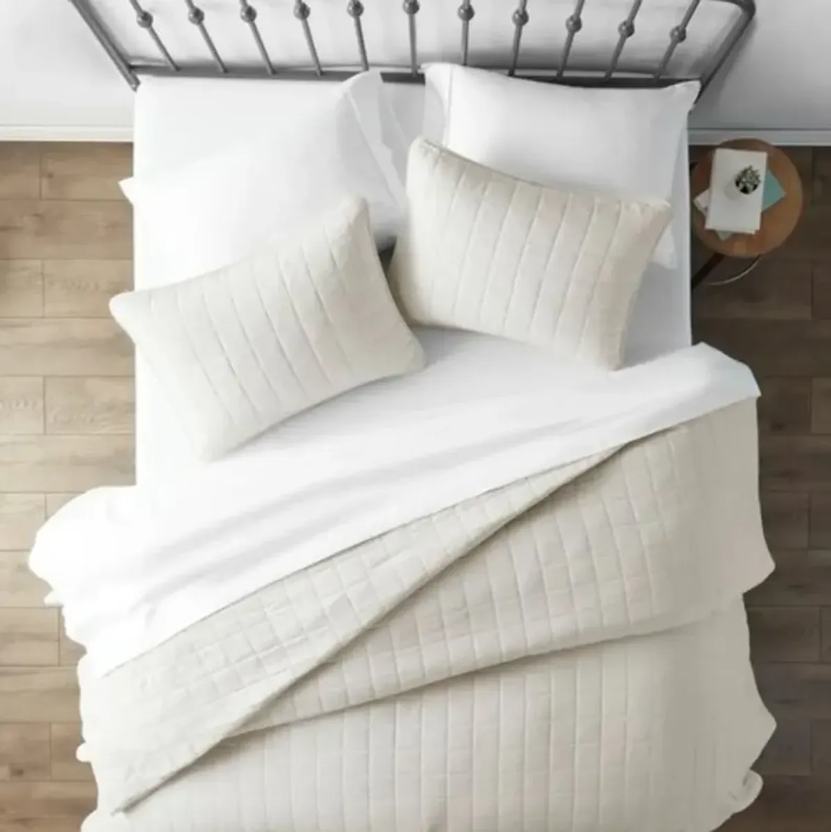 Hivvago 3 Piece Microfiber Farmhouse Coverlet Bedspread Set