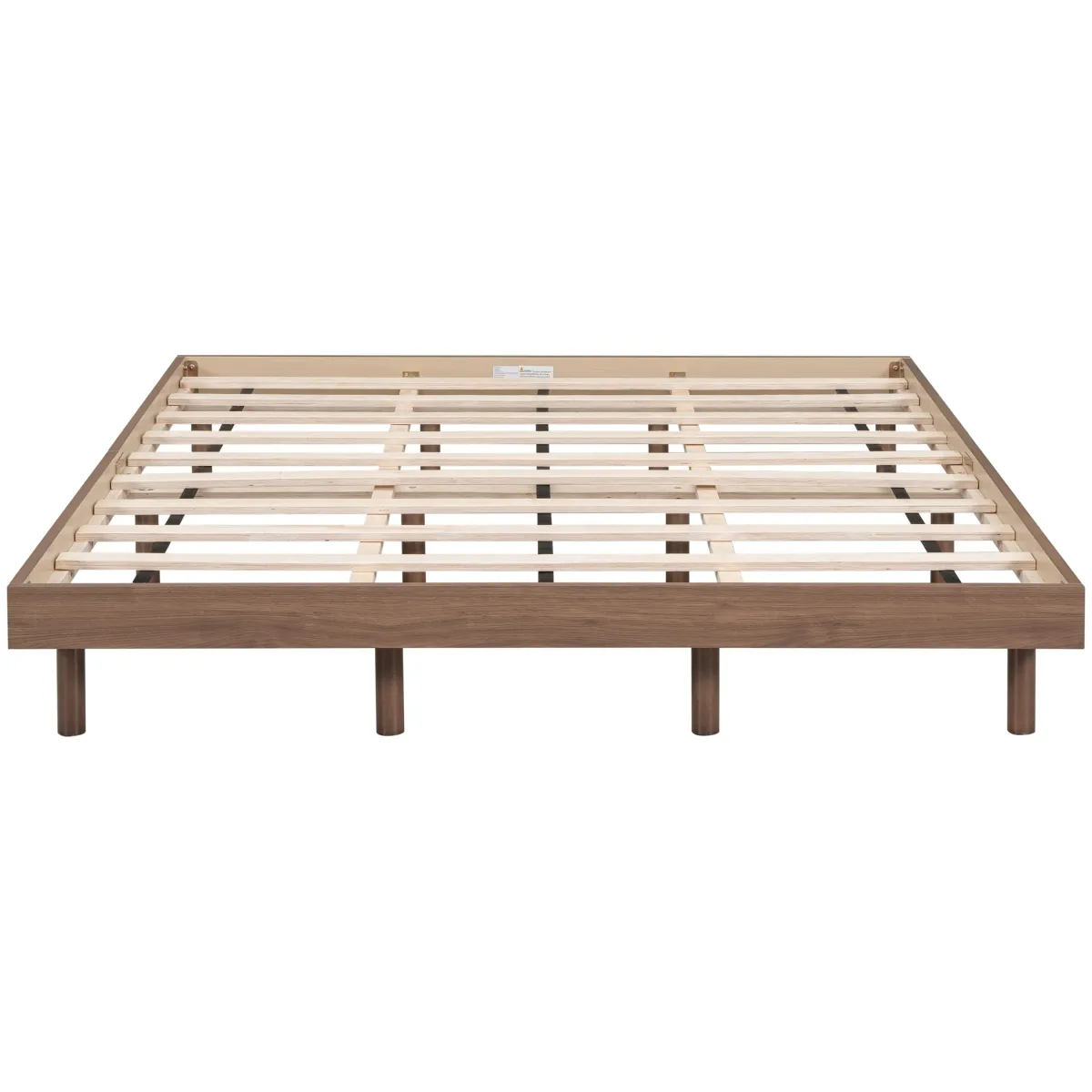 Modern Design Queen Floating Platform Bed Frame For Walnut Color