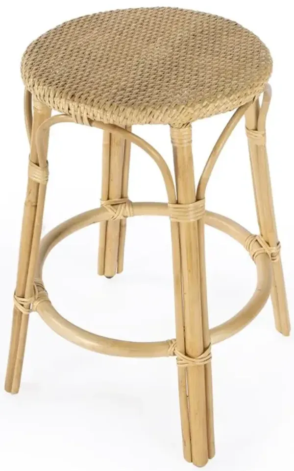 Butler Specialty Tobias Rattan Round 24 Counter Stool, Natural