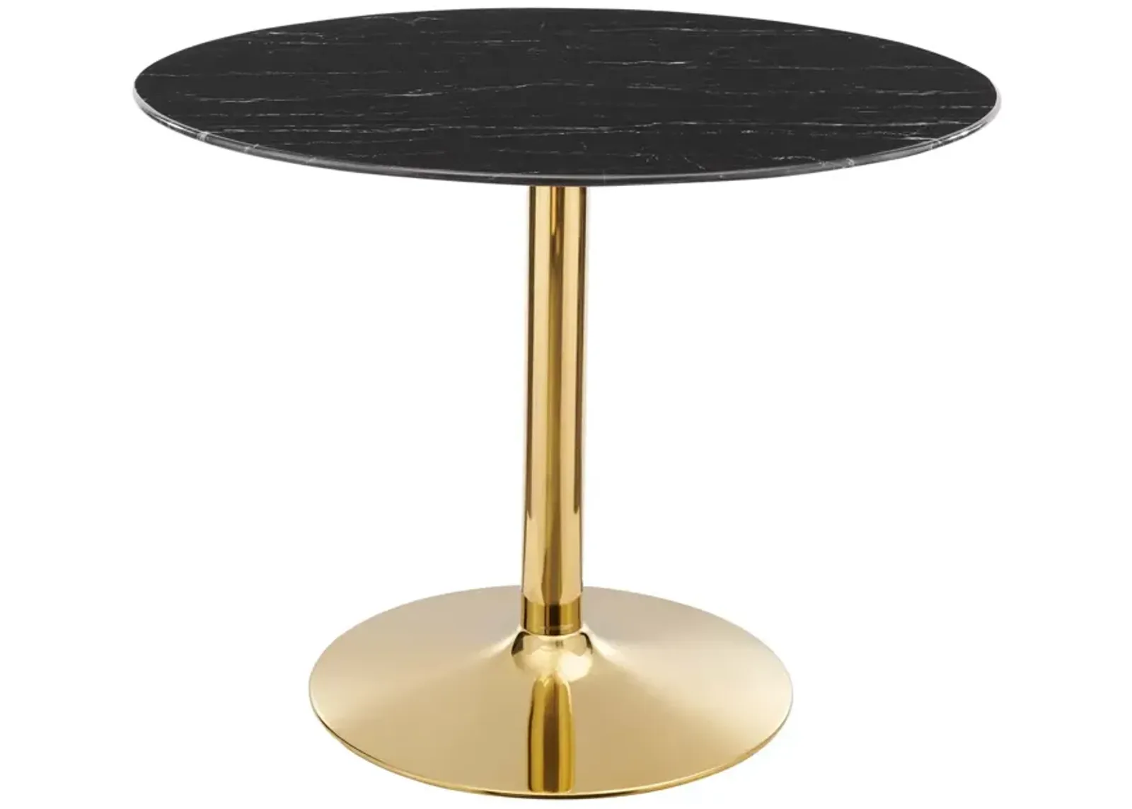 Modway - Verne 40" Artificial Marble Dining Table Gold Black