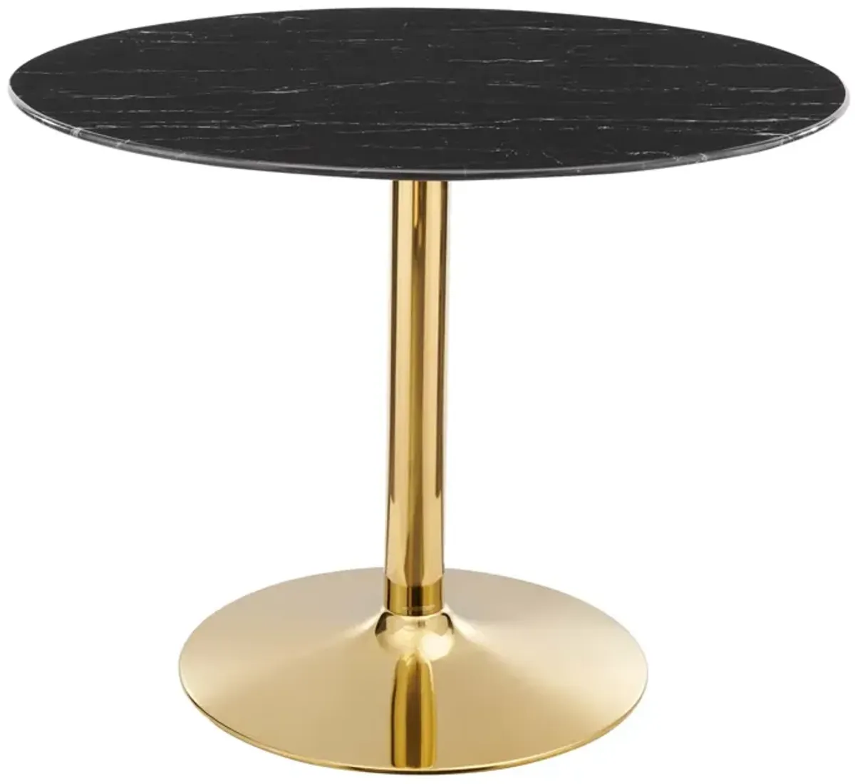 Modway - Verne 40" Artificial Marble Dining Table Gold Black