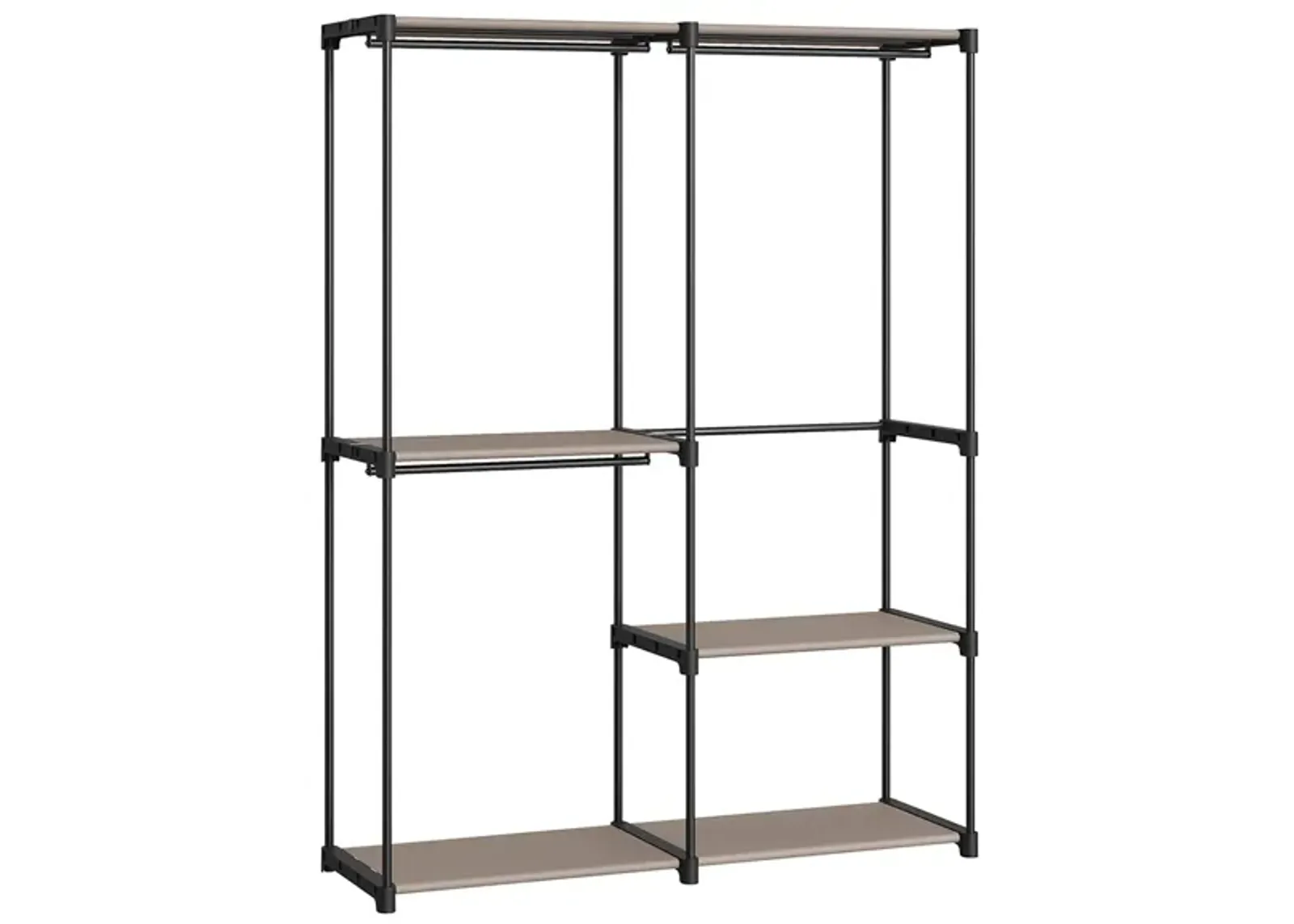 Adjustable Freestanding Closet Organizer with Hanging Rods for Efficient Wardrobe Management