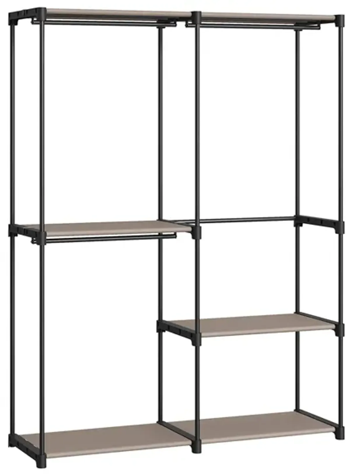 Adjustable Freestanding Closet Organizer with Hanging Rods for Efficient Wardrobe Management