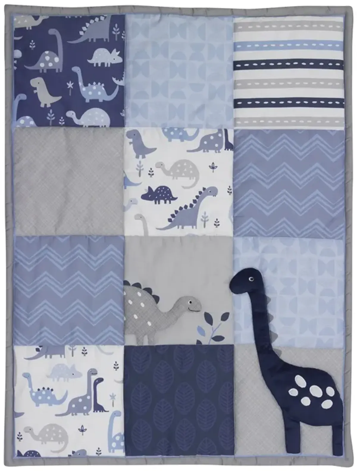 Bedtime Originals Roar 3-Piece Crib Bedding Set - Blue, Gray, White, Animals