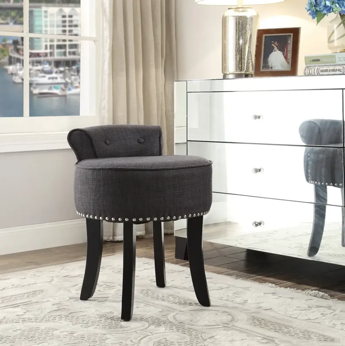 Inspired Home Delia Vanity Stool