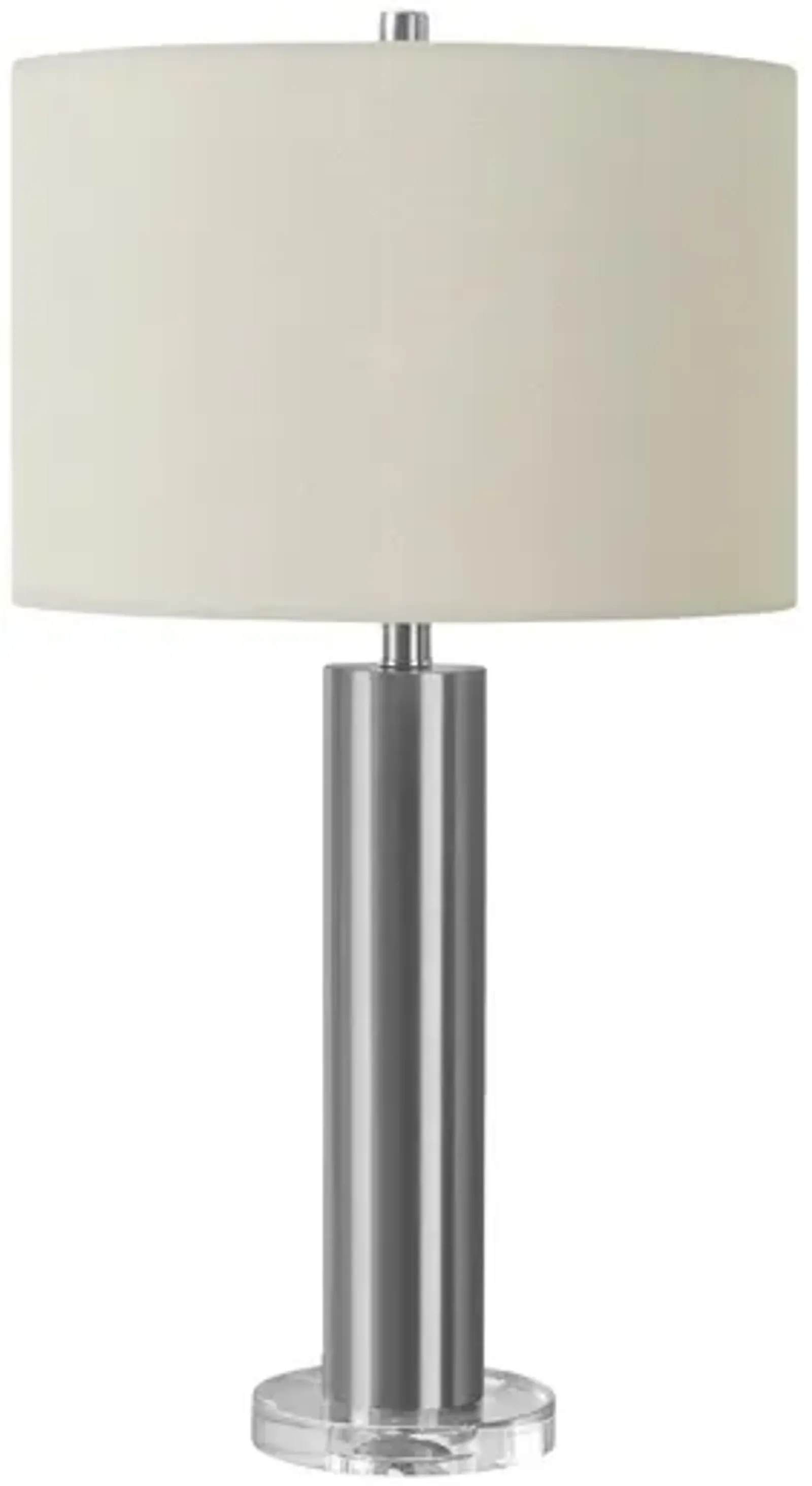 Monarch Specialties I 9657 - Lighting, 28"H, Table Lamp, Nickel Metal, Ivory / Cream Shade, Contemporary