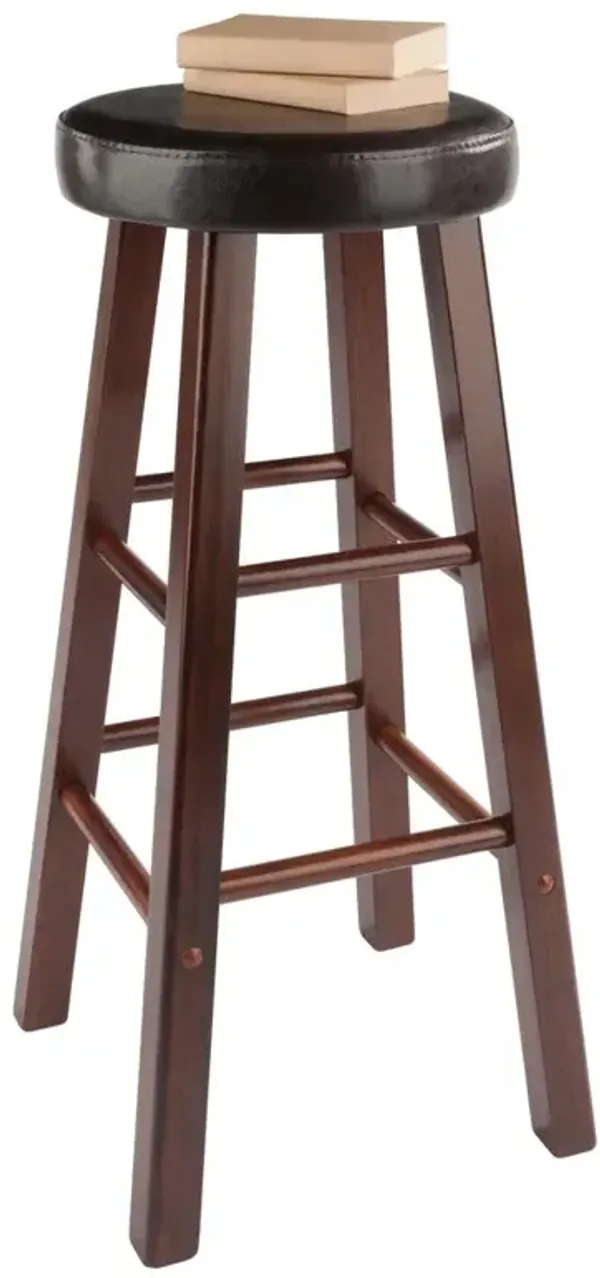 Maria Cushioned Bar Stool, 2-Pc Set, Espresso & Walnut