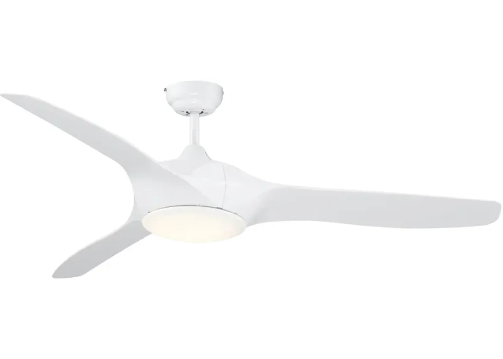 White Modern Lighting: Ceiling Fan with LED Light and Remote with Remote Controller