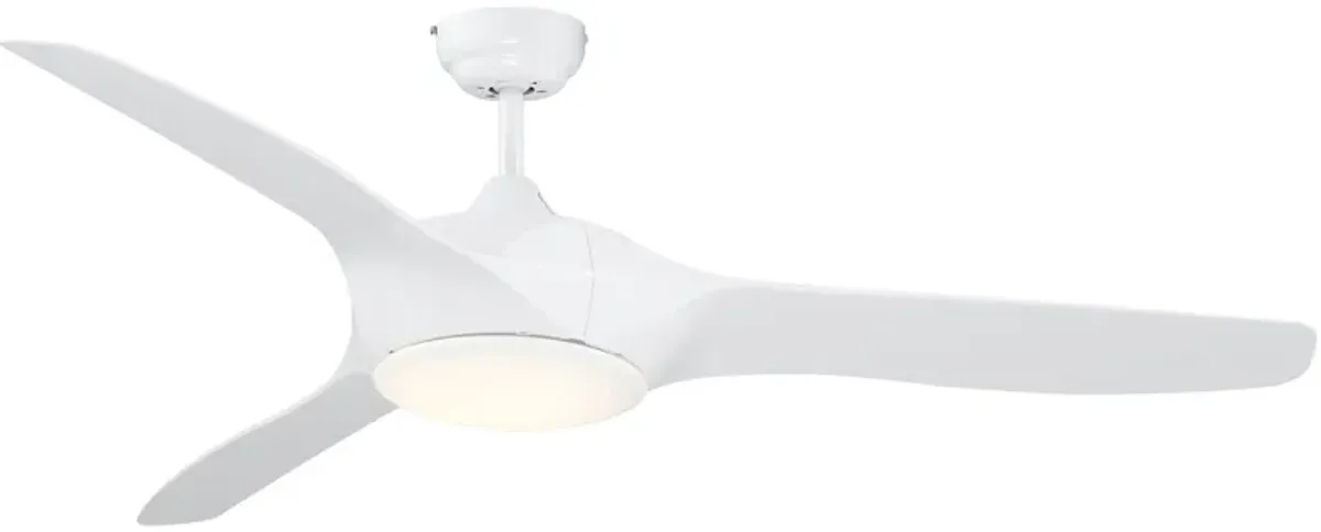 White Modern Lighting: Ceiling Fan with LED Light and Remote with Remote Controller