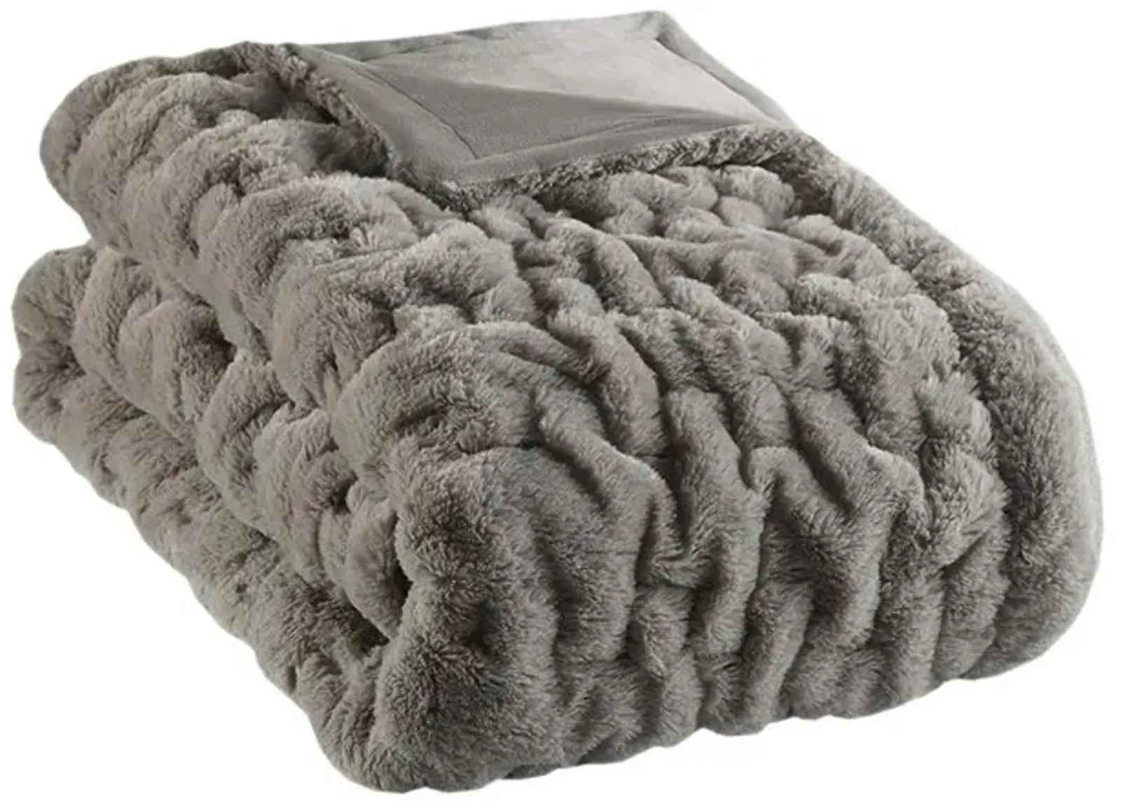 Belen Kox Luxe Ruched Fur Knitted Throw, Belen Kox