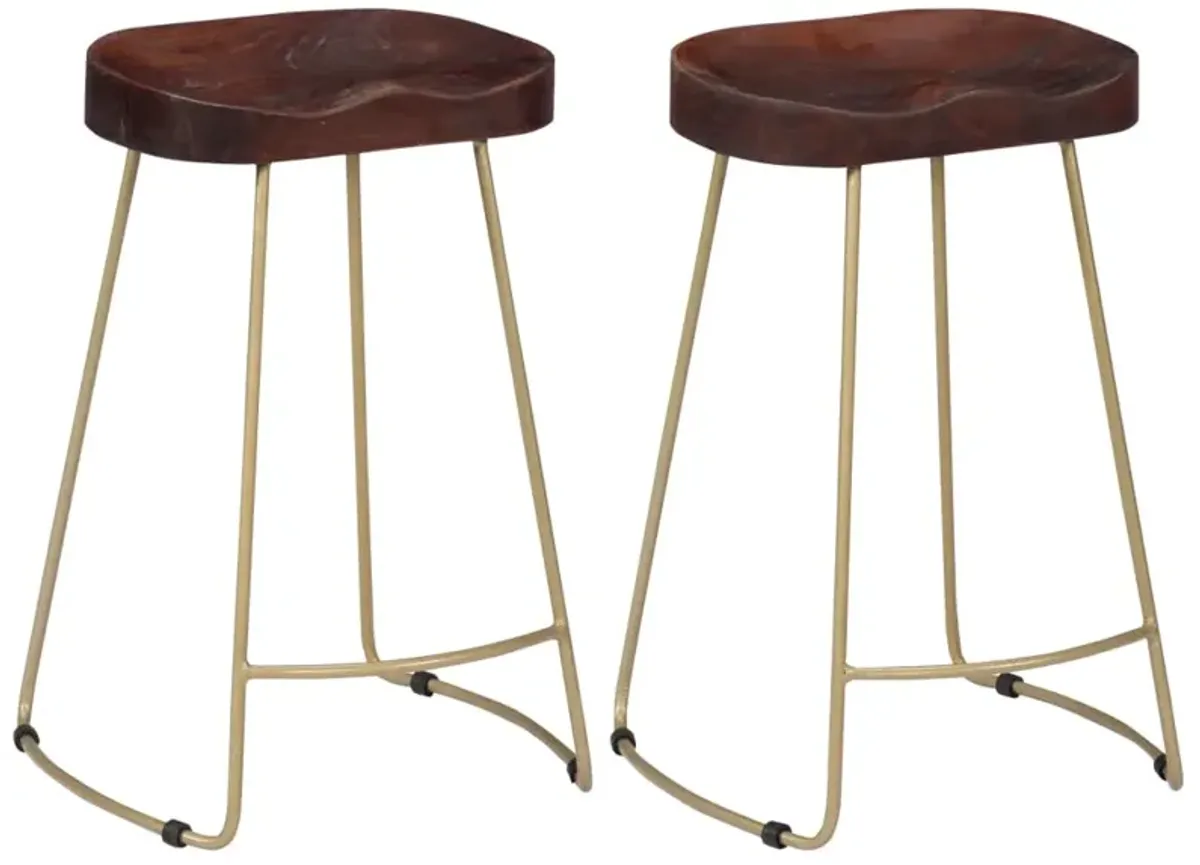 vidaXL Gavin Bar Stools 2 pcs Solid Mango Wood