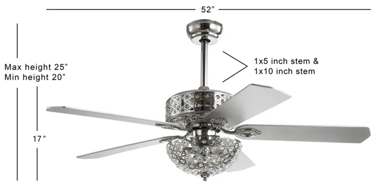 Zara Filigree 6-Light Metal/Wood LED Ceiling Fan