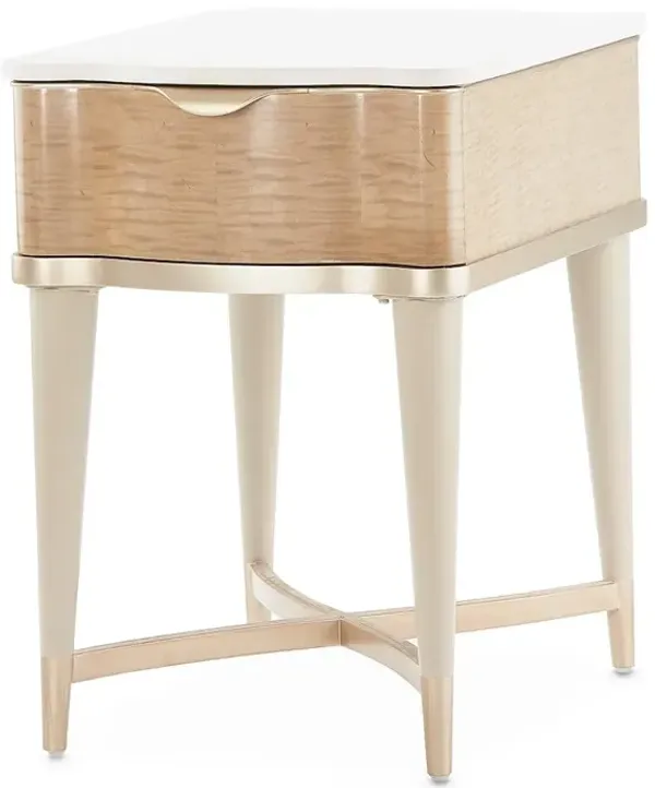 Michael Amini Malibu Crest End Table - Blush
