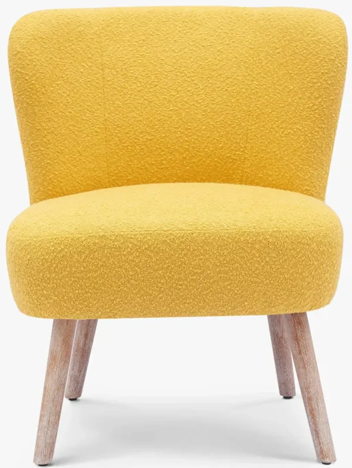 WestinTrends Genevieve Mid-Century Boucle Accent Chair with Ottoman Foot Stool Set