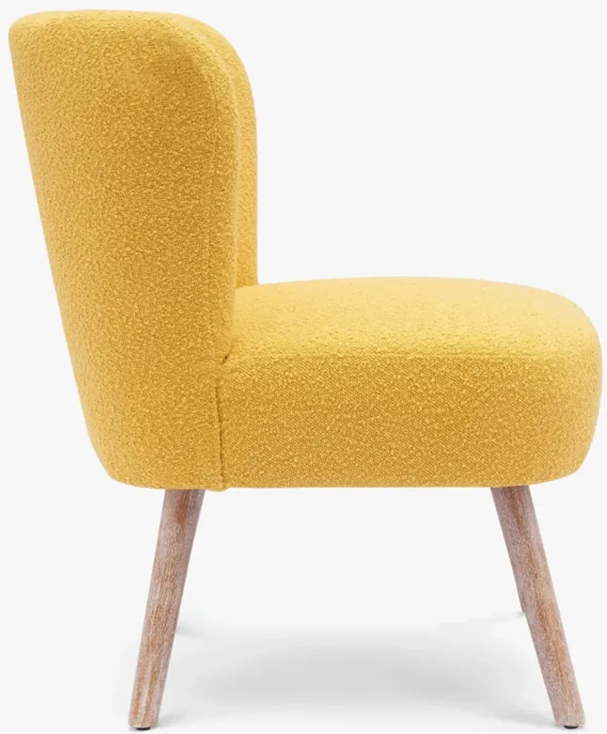 WestinTrends Genevieve Mid-Century Boucle Accent Chair with Ottoman Foot Stool Set