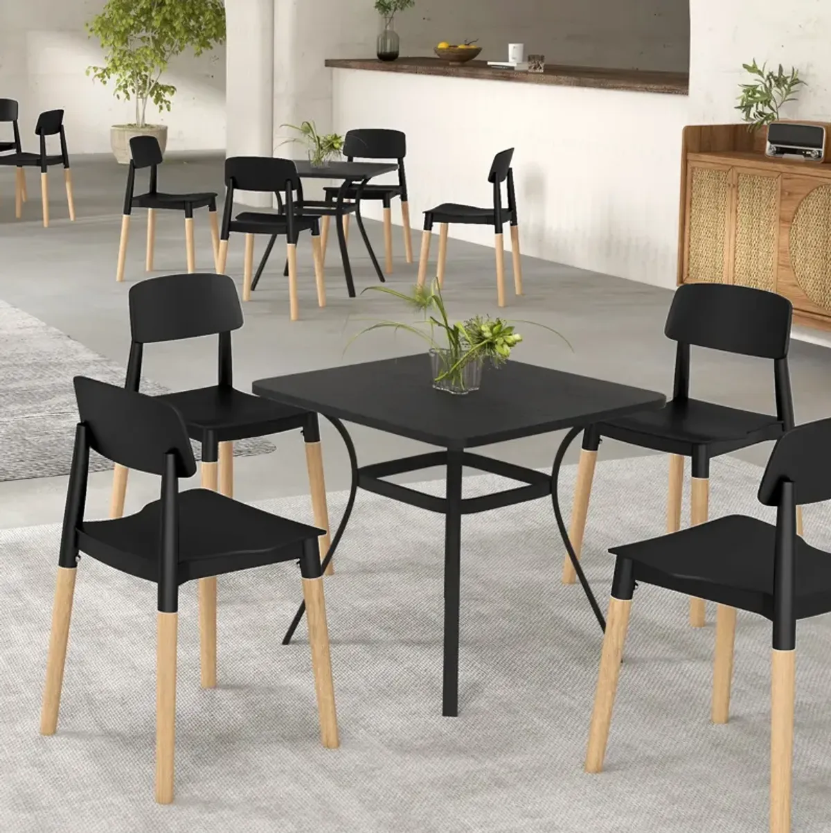 Modern Dining Side Chairs Set of 4 with Ergonomic Backrest for Dining Room