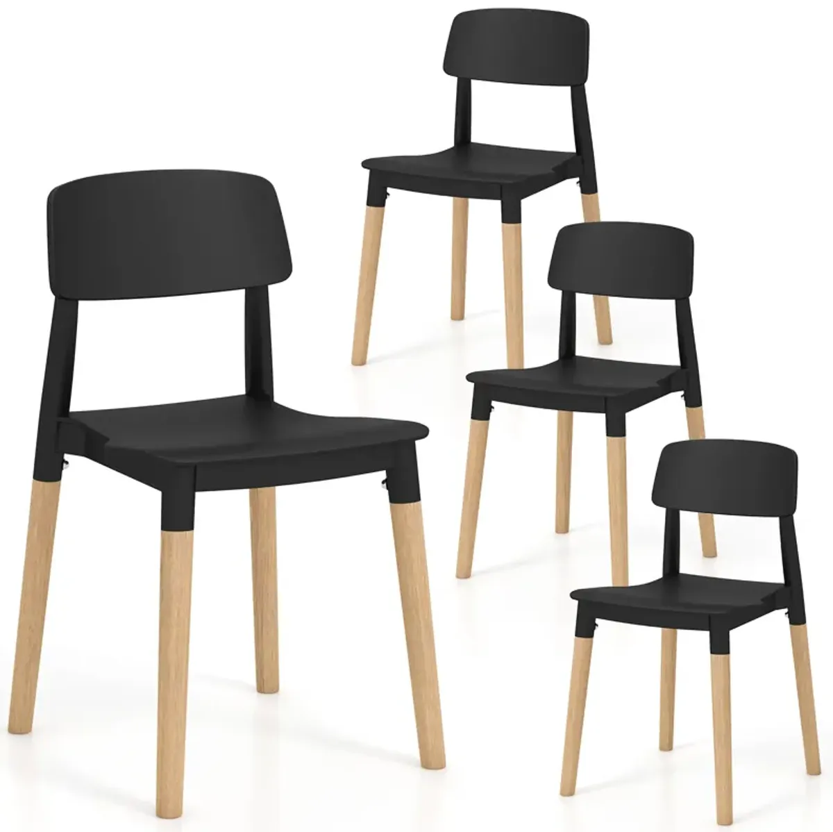 Modern Dining Side Chairs Set of 4 with Ergonomic Backrest for Dining Room