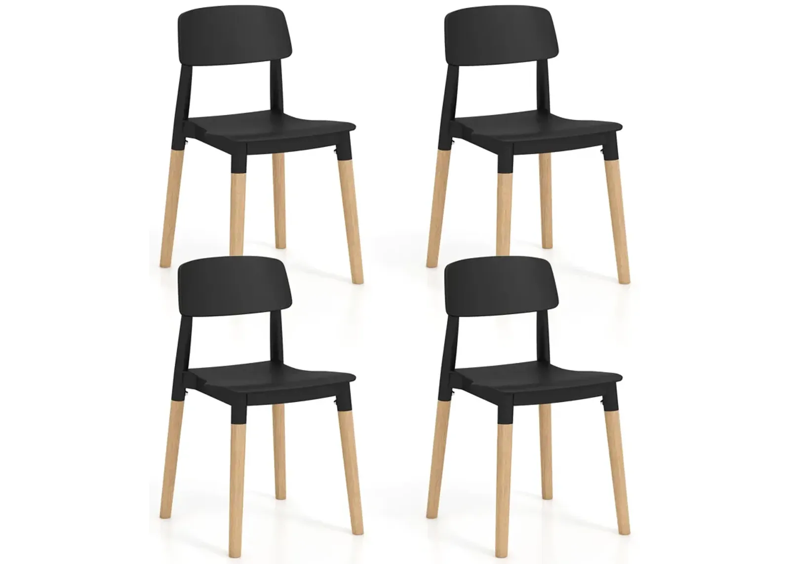 Modern Dining Side Chairs Set of 4 with Ergonomic Backrest for Dining Room