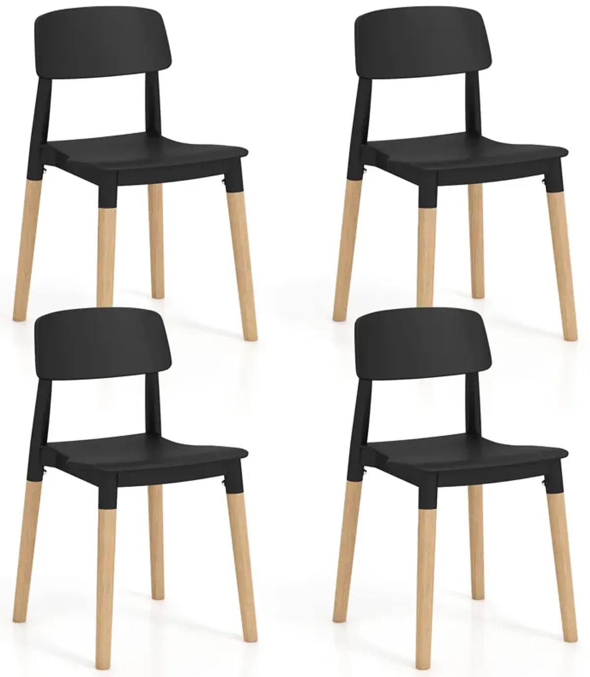 Modern Dining Side Chairs Set of 4 with Ergonomic Backrest for Dining Room