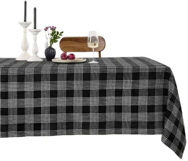 Solino Home 100% Pure Linen Tablecloth - Glen Check