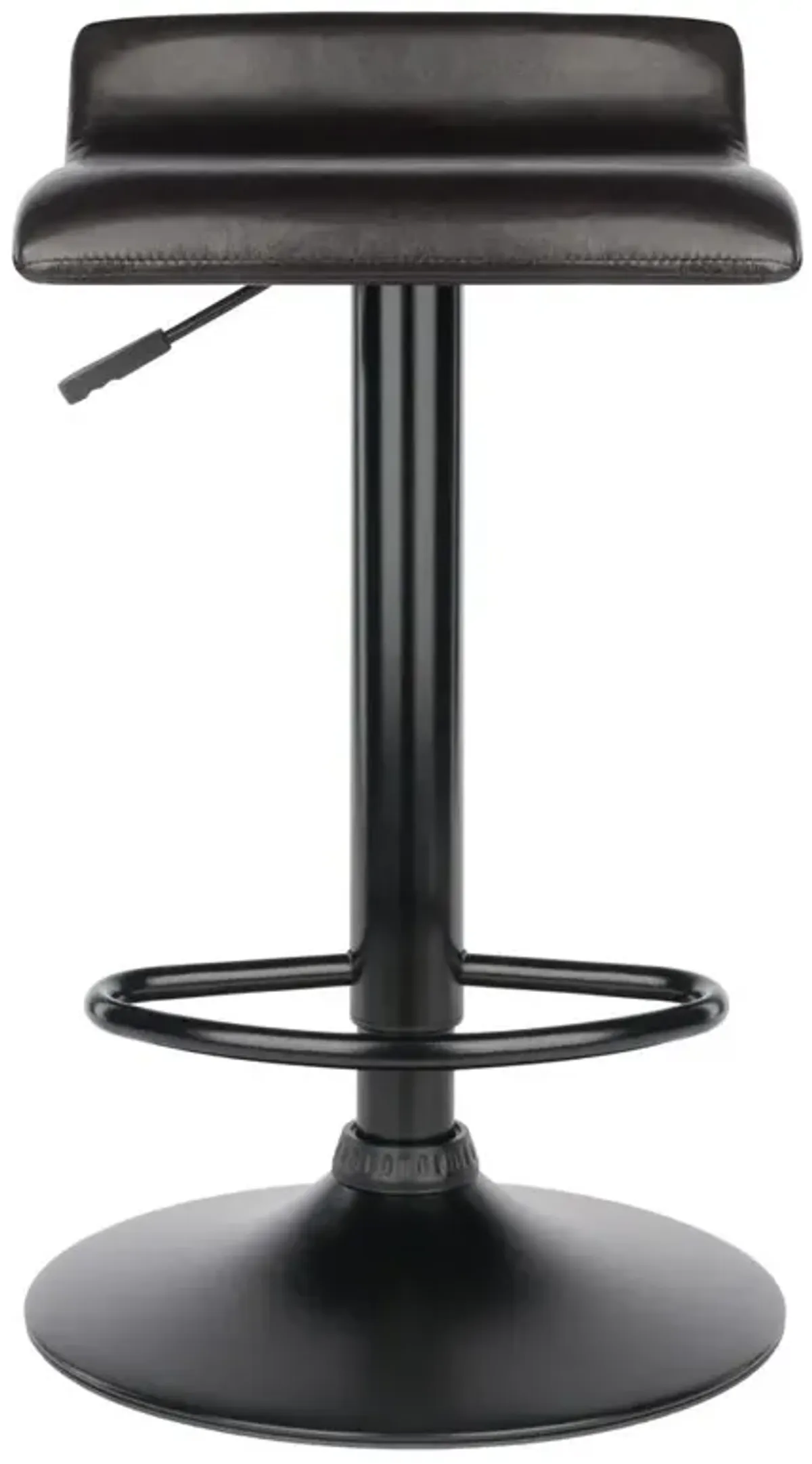 Paris Set of 2 Airlift Adjustable Swivel Stool with PU Leather Seat and Black Metal Base