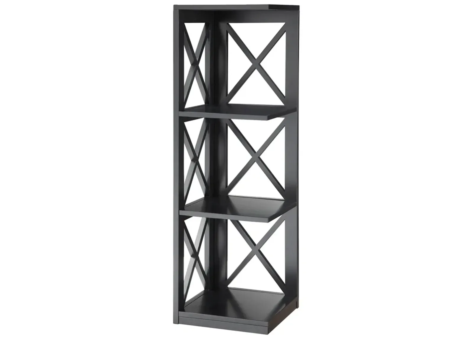 Convenience Concepts Oxford 3 Tier Corner Bookcase, Black