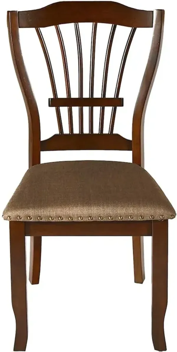 New Classic Furniture Furniture Bixby Solid Wood and Polyester Dining Chairs in Espresso