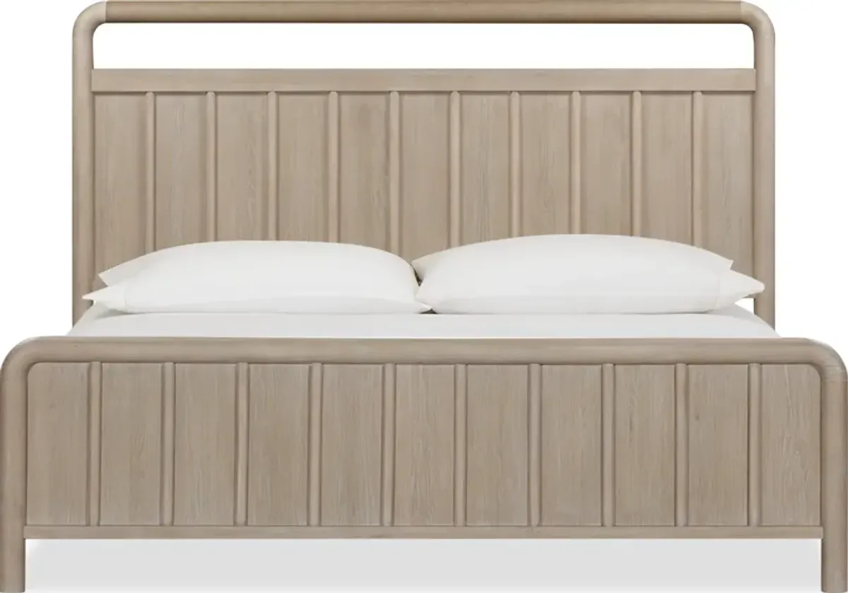 Camden Full-size Shiplap Oak Wood Platform Bed in Chai