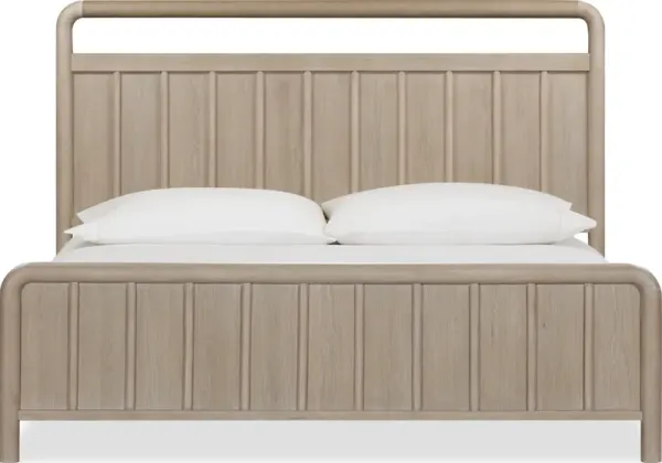 Camden Full-size Shiplap Oak Wood Platform Bed in Chai