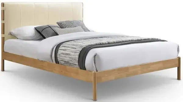 Meridian Furniture Asher Cream Vegan Leather King Bed
