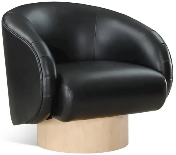Meridian Furniture Gibson Black Vegan Leather Swivel Accent Chair