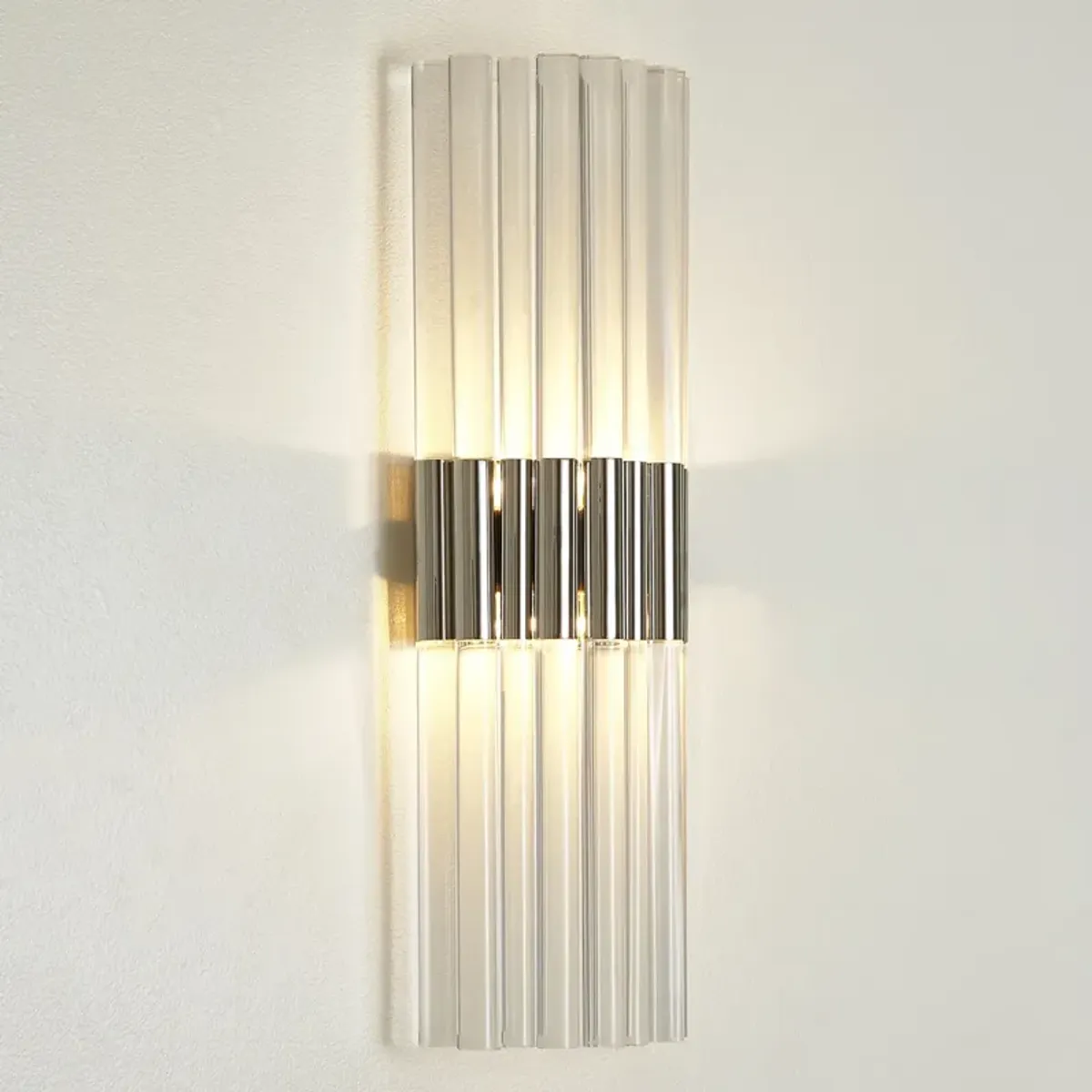 Acrylic Sconce Hardwire- Silver