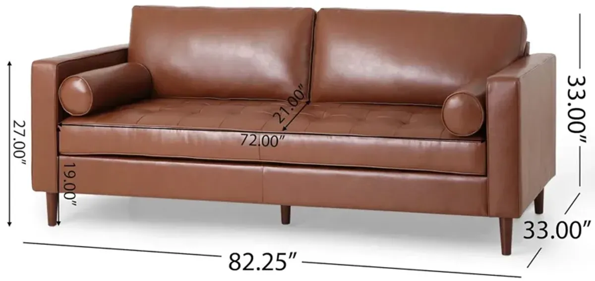 Merax Solid Wood Frame PU Fabric Sofa Couch