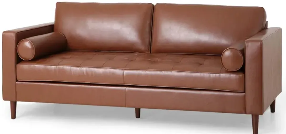 Merax Solid Wood Frame PU Fabric Sofa Couch