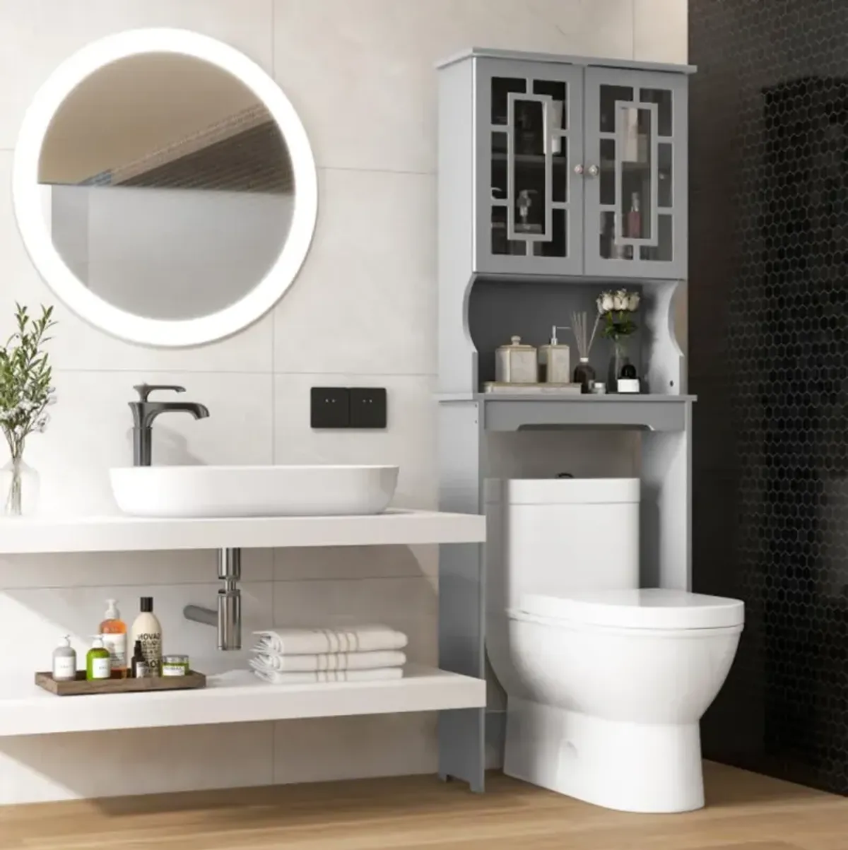 Hivvago Bathroom Spacesaver Over the Toilet Door Storage Cabinet