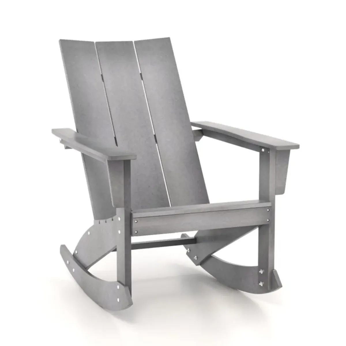 Hivvago Adirondack Rocking Chair with Curved Back for Balcony-Gray