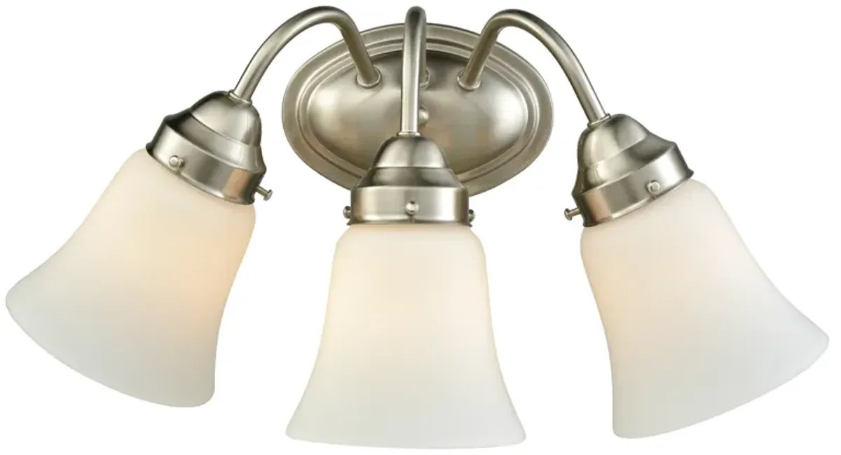 Califon 17'' Wide 3-Light Nickel Vanity Light