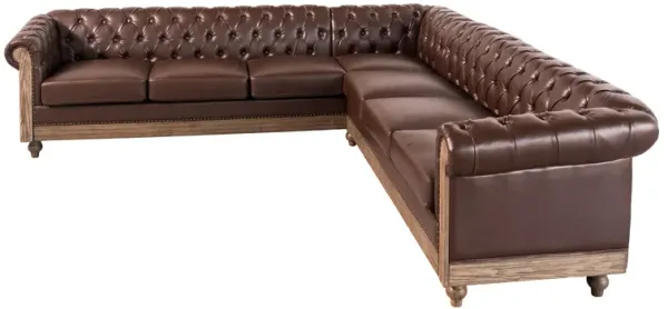 Merax Comfy Large Sectional Sofa with Wooden Legs, Retro Style for Living Room
